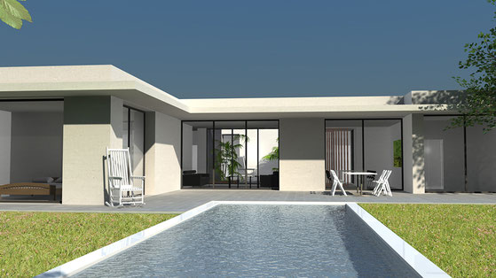 maison moderne toit plat