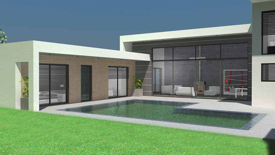 maison moderne toit plat