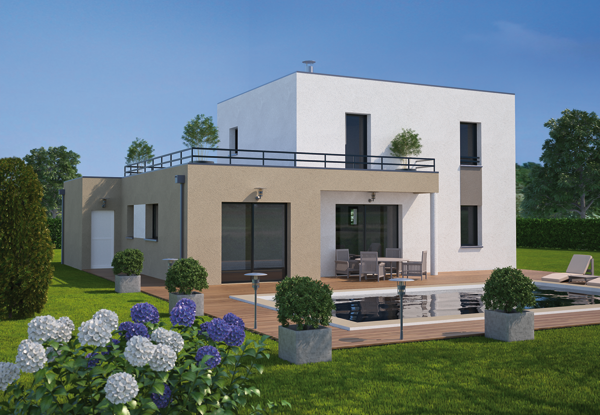 maison moderne toit plat