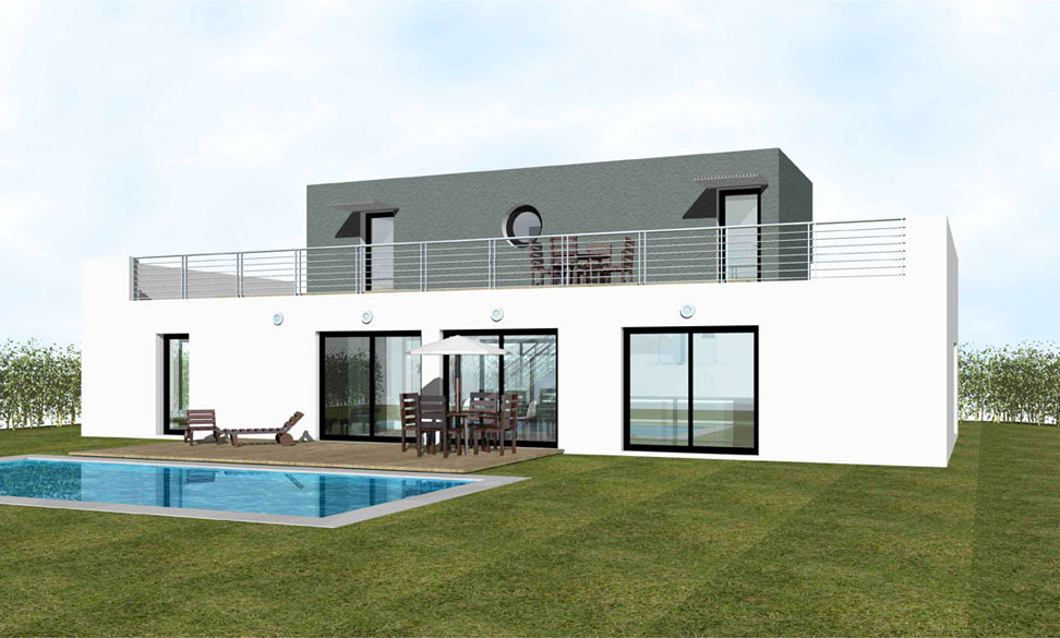 maison moderne toit plat