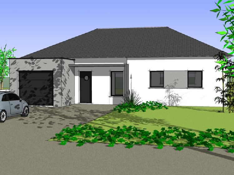 maison plain pied toit 2 pans