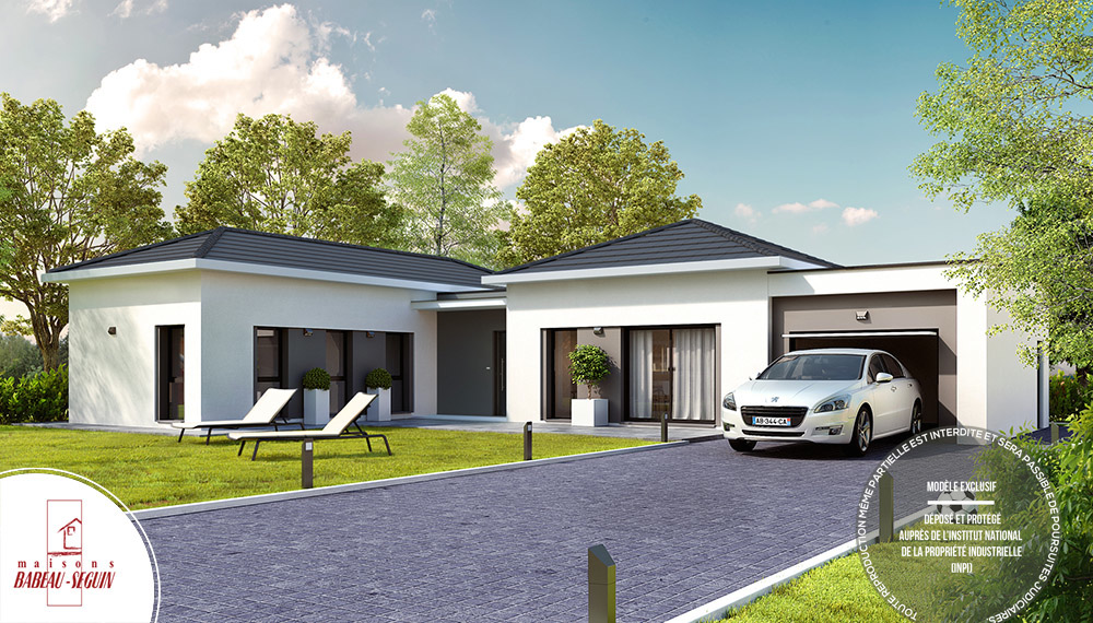 maison plain pied toit 2 pans